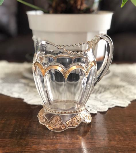 <strong>Vintage</strong> Baltimore Pear <strong>Clear Glass Creamer</strong>/Cream Pitcher and Sugar Bowl Set (14. . Vintage clear glass creamer